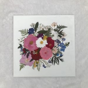 Floral block 10 x 10 in